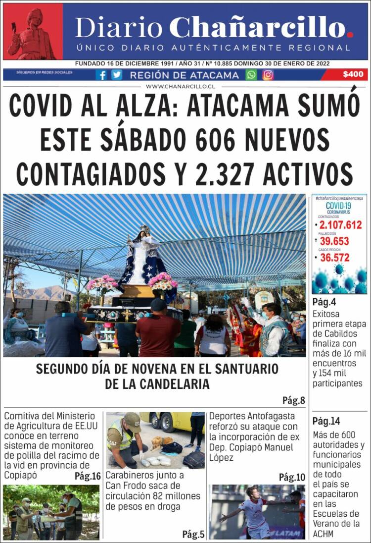 Portada de Diario Chañarcillo (Chile)