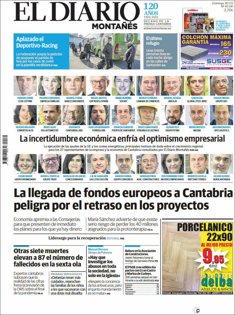 Portada de El Diario Montañés (Espa&ntilde;a)