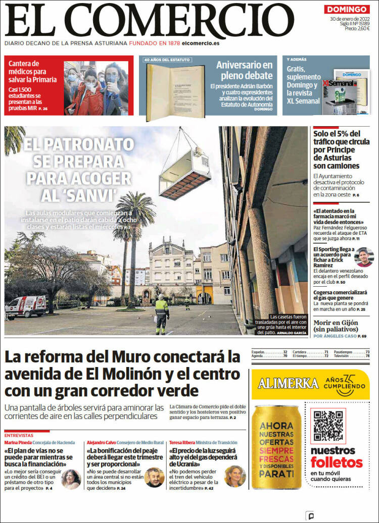 Portada de El Comercio - Gijón (Espa&ntilde;a)
