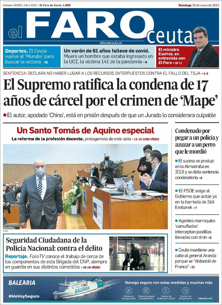 Portada de El Faro de Ceuta (Espa&ntilde;a)