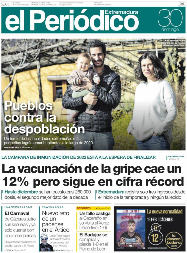 Portada de El Periódico de Extremadura (Espa&ntilde;a)