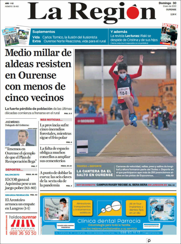 Portada de La Región de Ourense (Espa&ntilde;a)