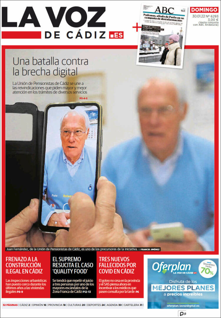 Portada de La Voz de Cádiz (Espa&ntilde;a)
