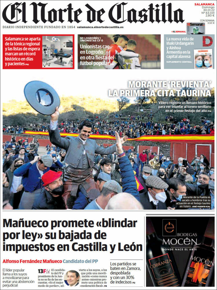 Portada de Norte de Castilla - Salamanca (Espa&ntilde;a)