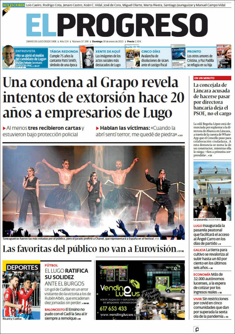 Portada de El Progreso (Espa&ntilde;a)