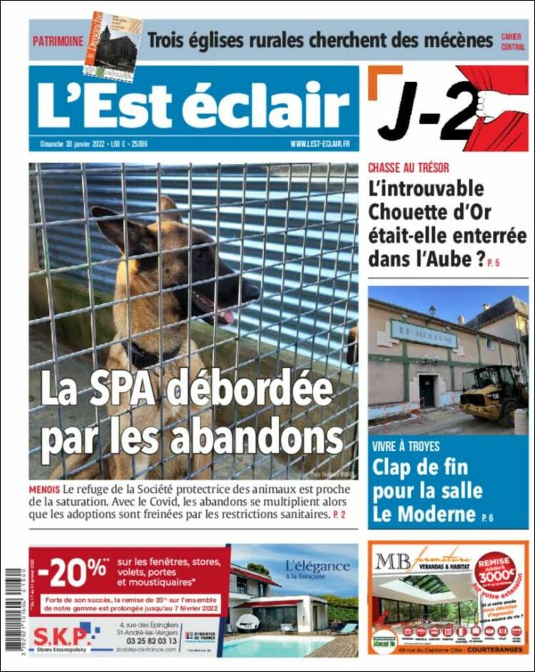 Portada de L'Est Eclair (Francia)