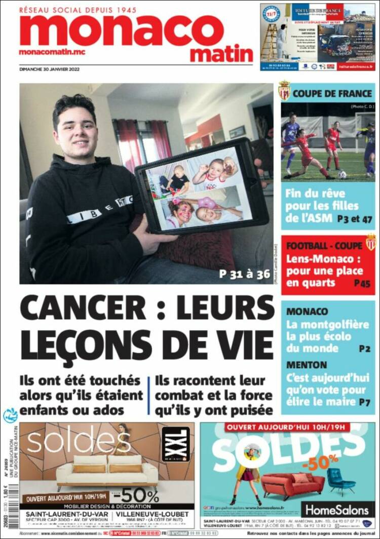 Portada de Nice-Matin (Francia)