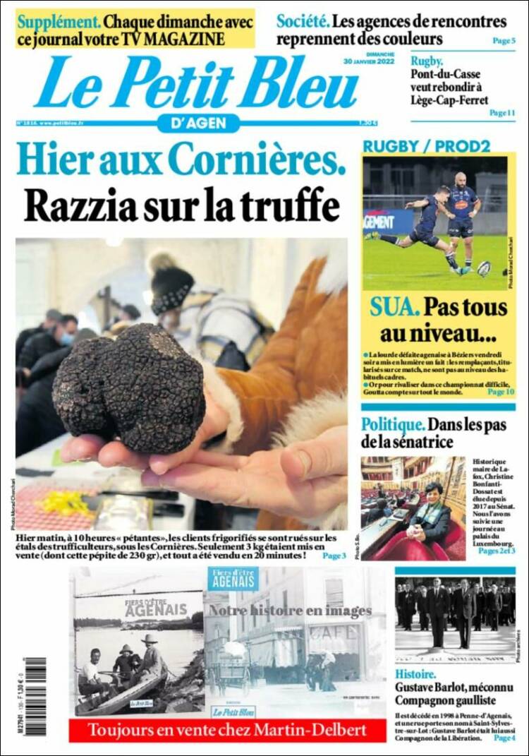 Portada de Le Petit Bleu (Francia)