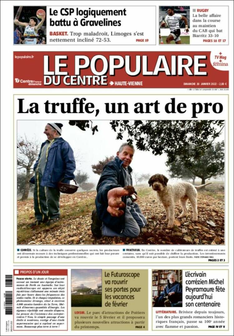 Portada de Le Populaire du Centre (Francia)