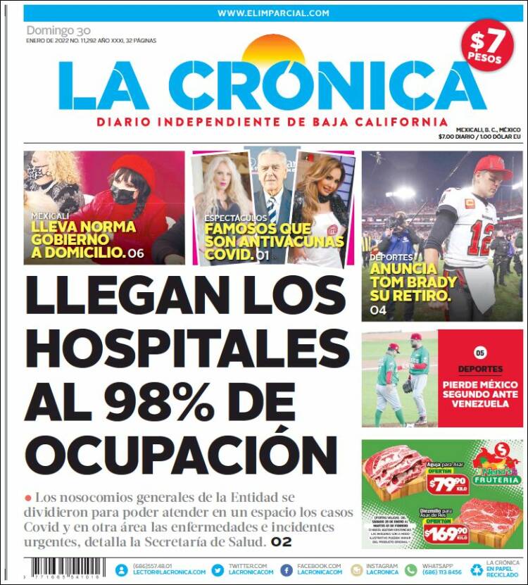 Portada de La Crónica de Baja California (M&eacute;xico)