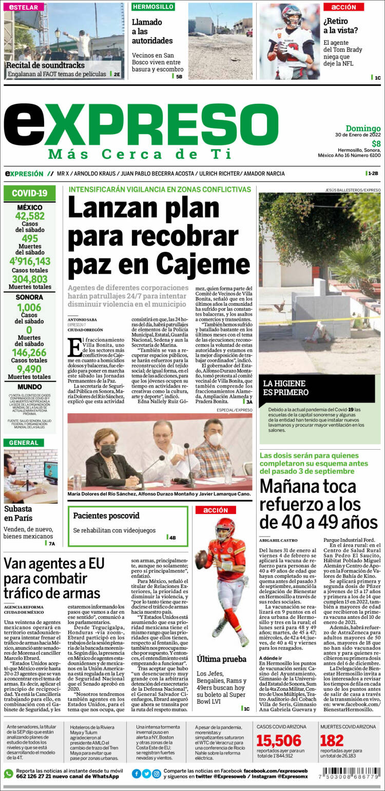 Portada de Expreso (M&eacute;xico)