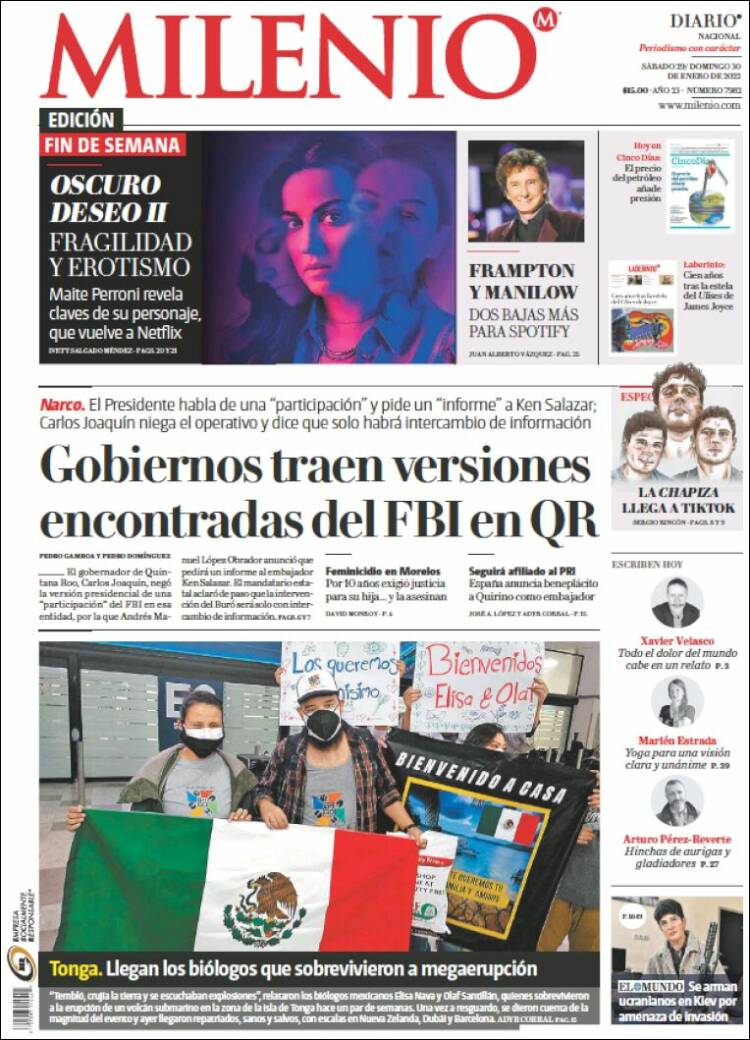 Portada de Milenio (M&eacute;xico)