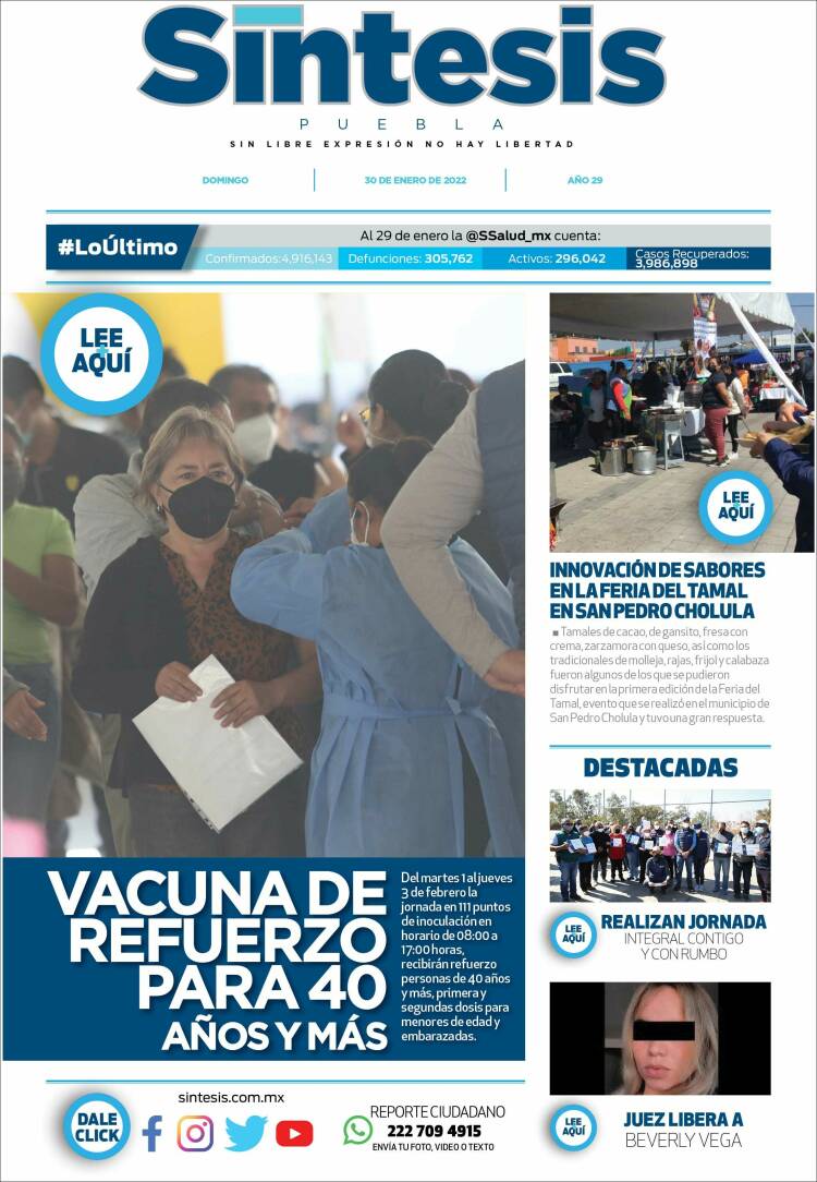 Portada de Síntesis - Puebla (M&eacute;xico)