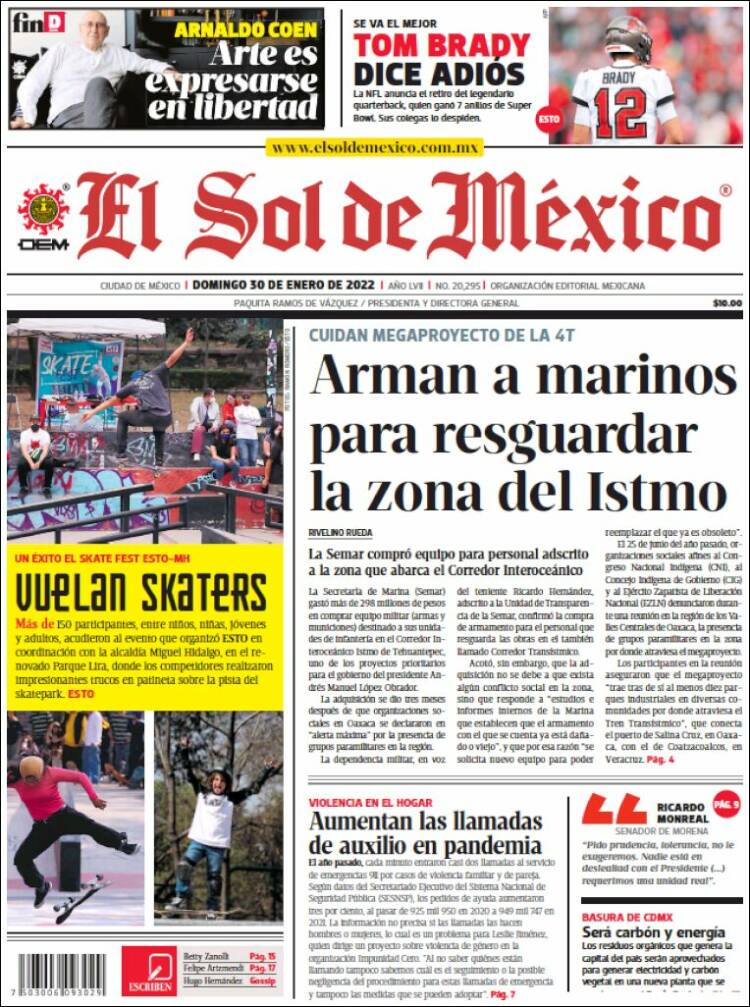 Portada de El Sol de México (M&eacute;xico)