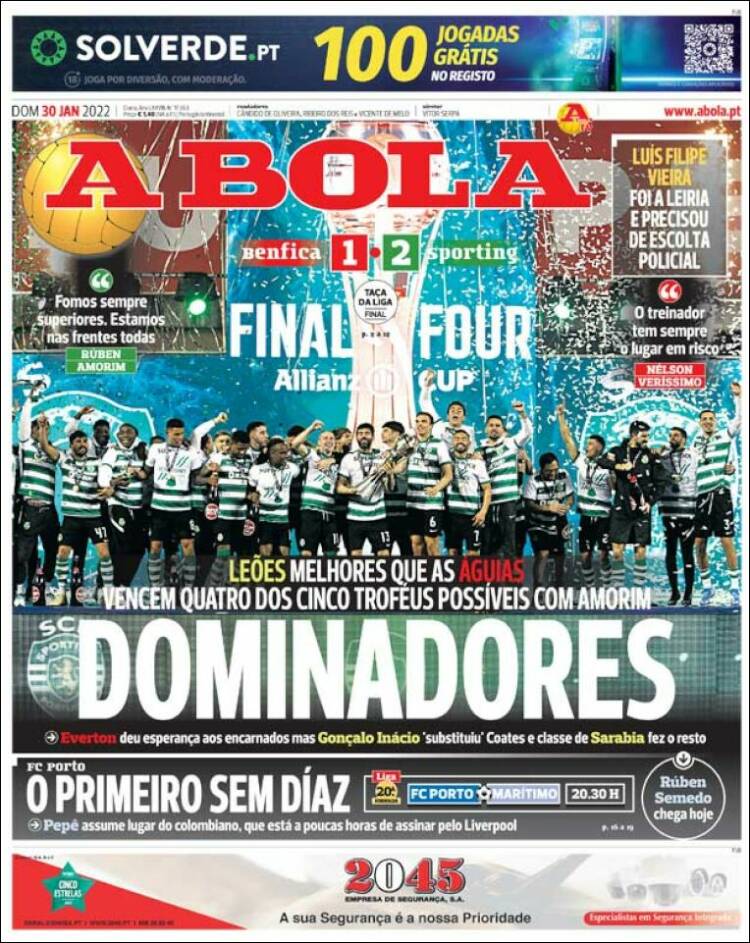 Portada de A Bola (Portugal)