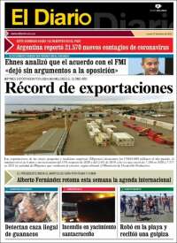 Portada de El Diario de Madryn (Argentina)