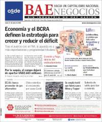 Portada de Buenos Aires Económico (Argentina)