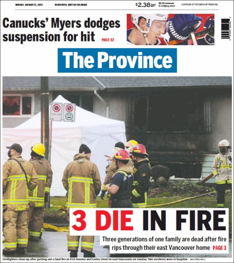 Portada de The Province (Canadá)