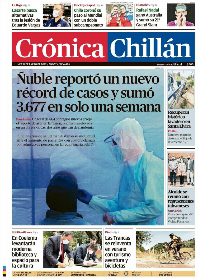 Portada de Crónica Chillán (Chile)