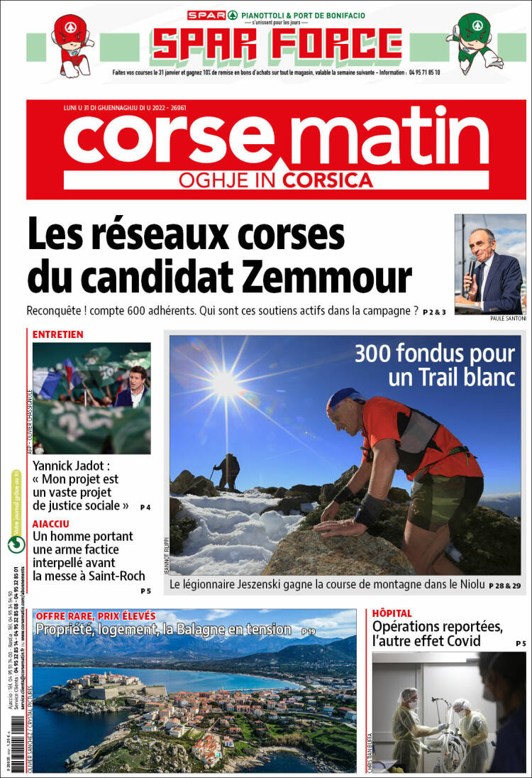 Portada de Corse-Matin (France)