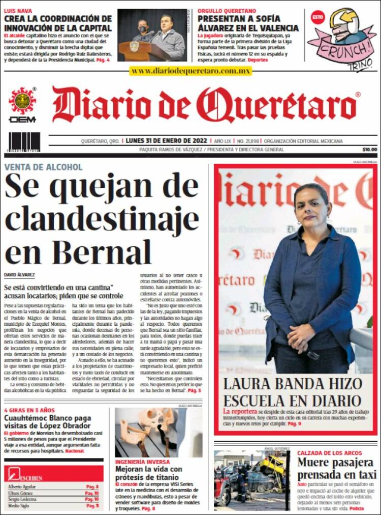 Portada de Diario de Querétaro (Mexique)