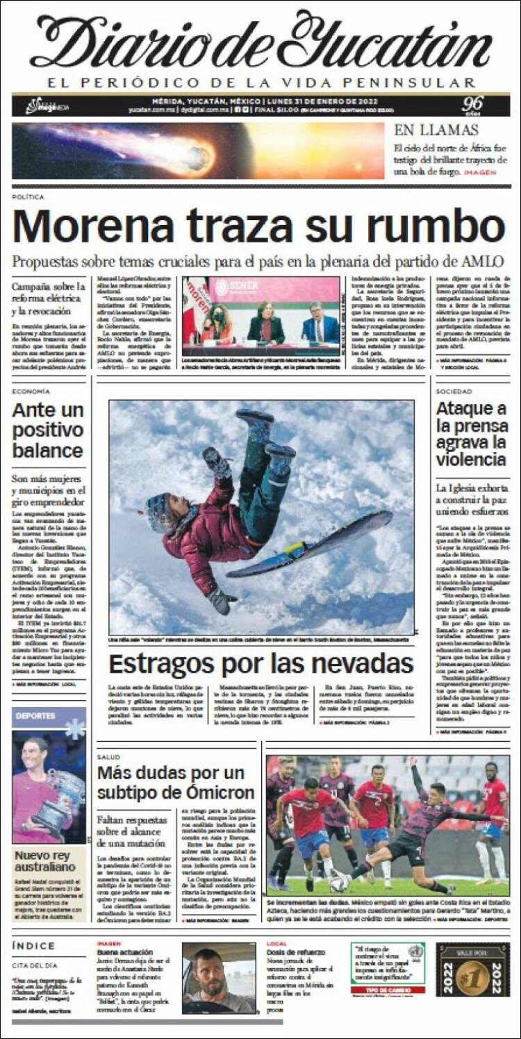 Portada de Diario de Yucatán (Mexique)