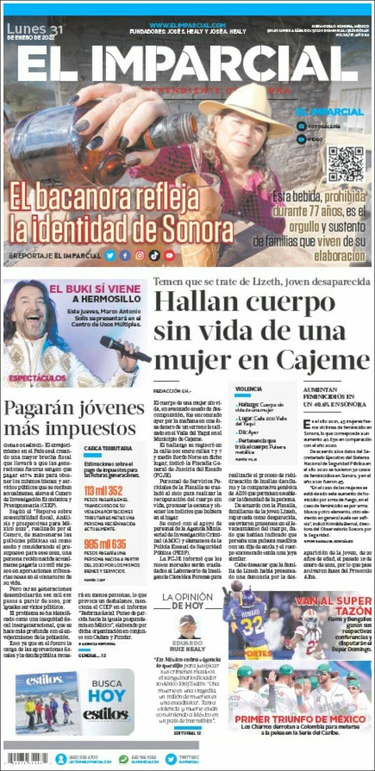 Portada de El Imparcial (México)