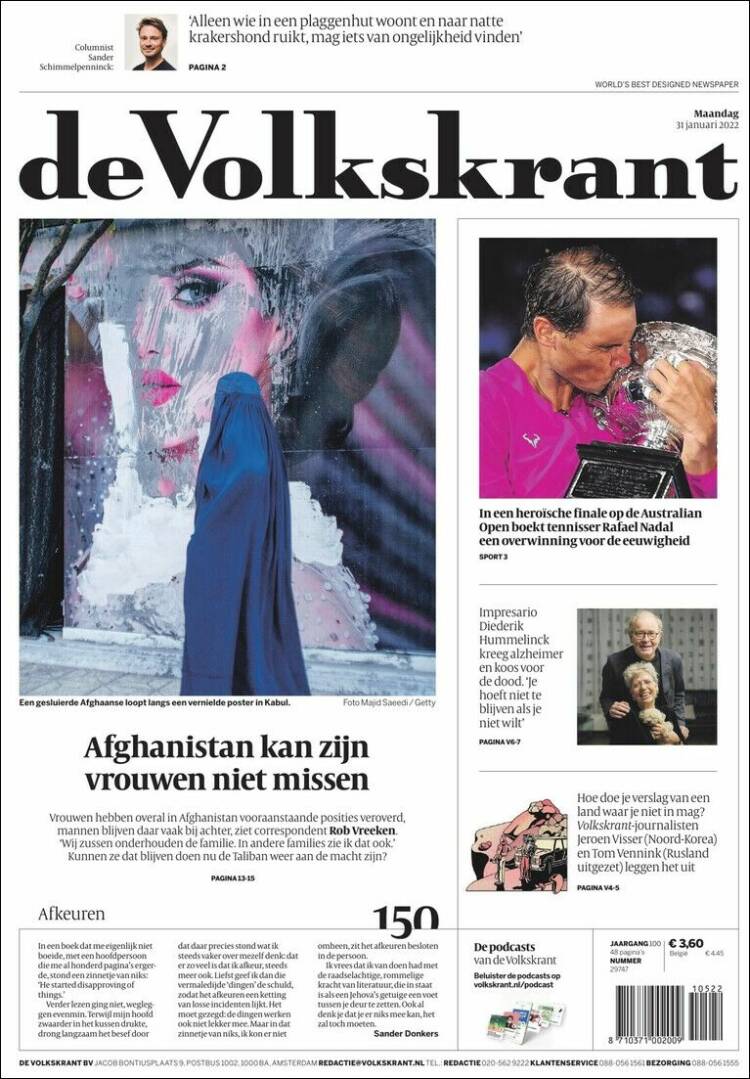 Portada de De Volkskrant (Pays-Bas)