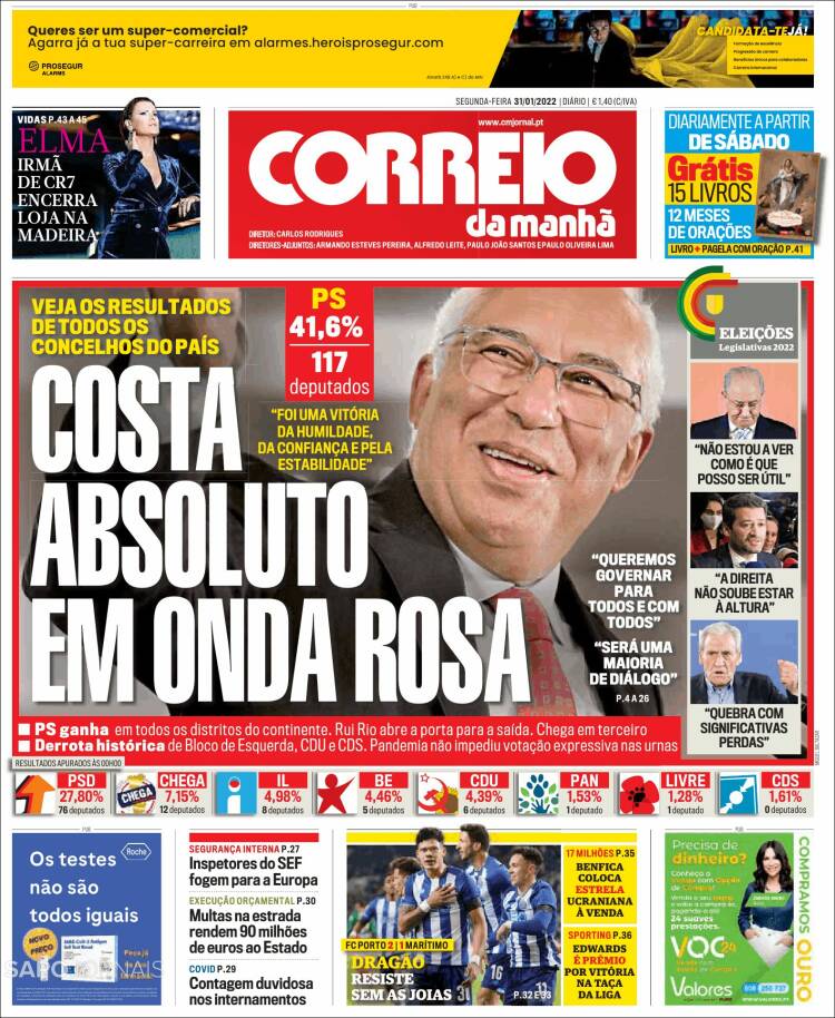 Portada de Correio da Manhã (Portugal)