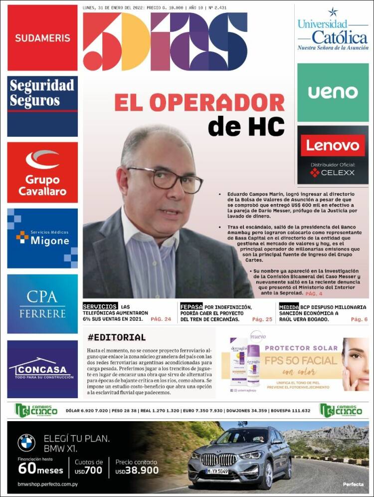 Portada de 5 Días (Paraguay)