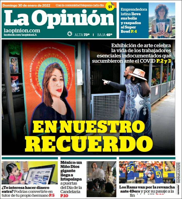 Portada de La Opinión (États-Unis)