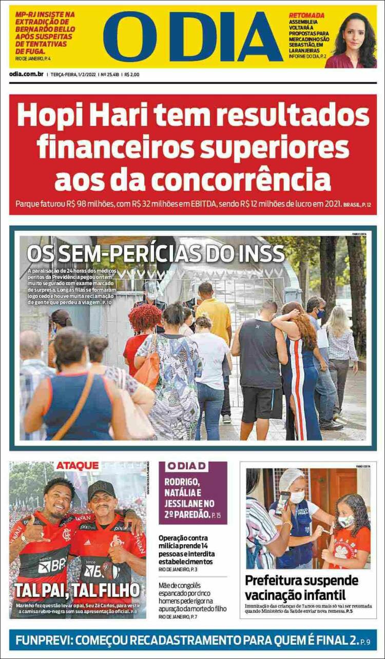 Portada de O Dia (Brasil)