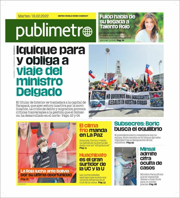 Portada de Publimetro (Chile)