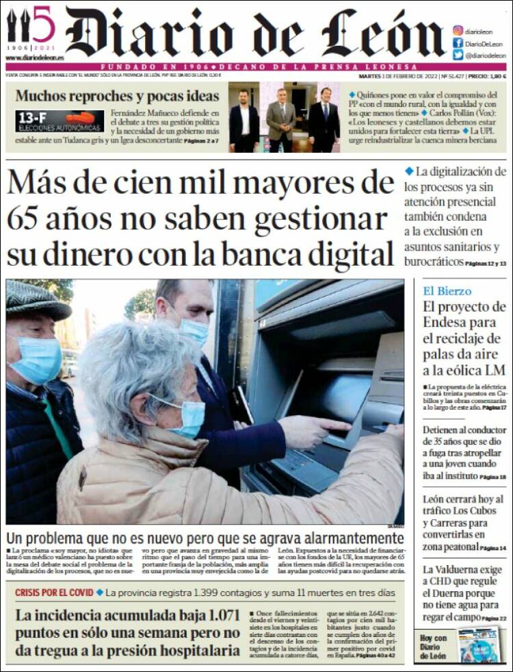 Portada de Diario de León (España)