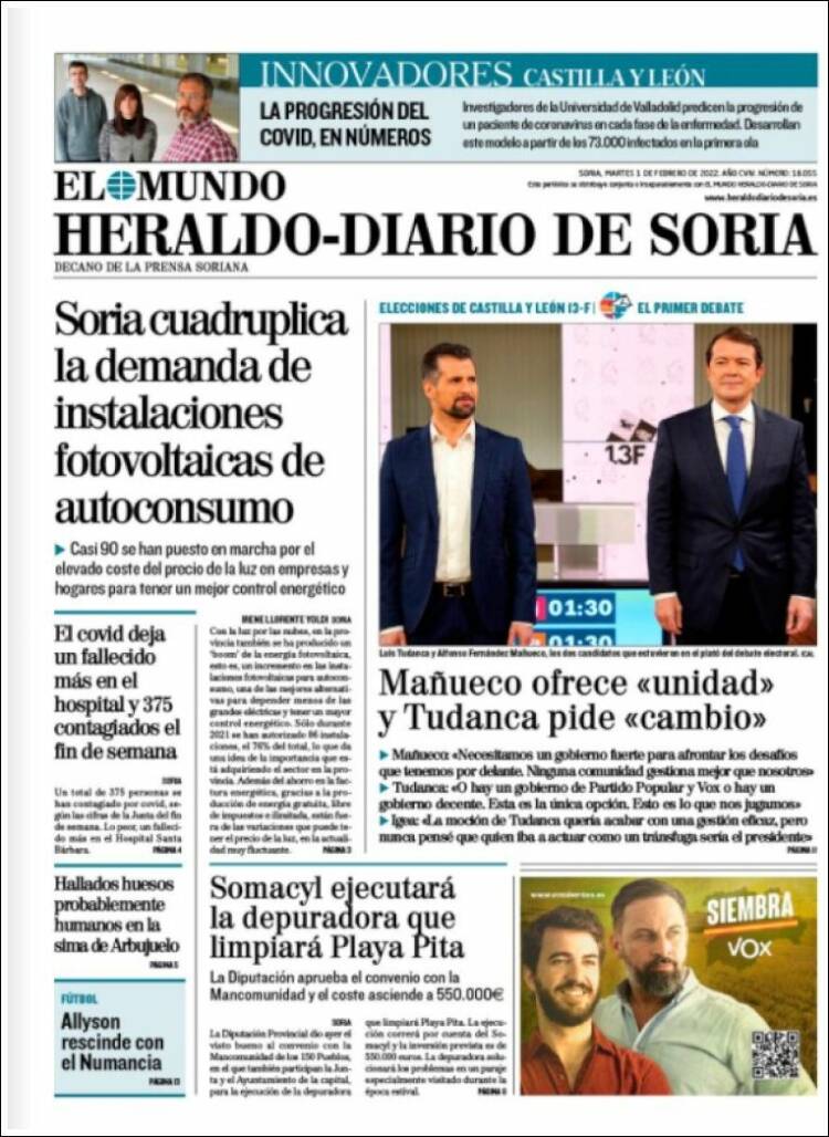 Portada de Diario de Soria (España)