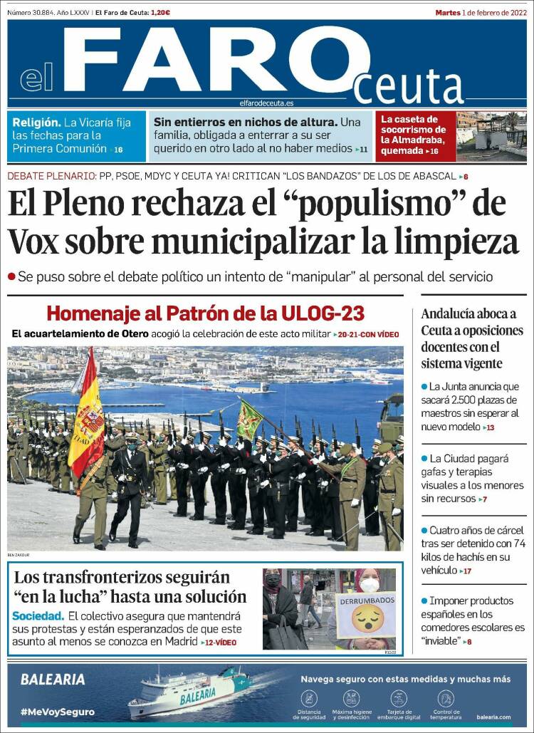 Portada de El Faro de Ceuta (España)