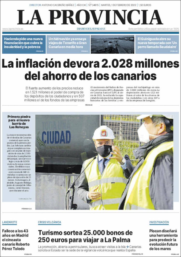 Portada de La Provincia (España)