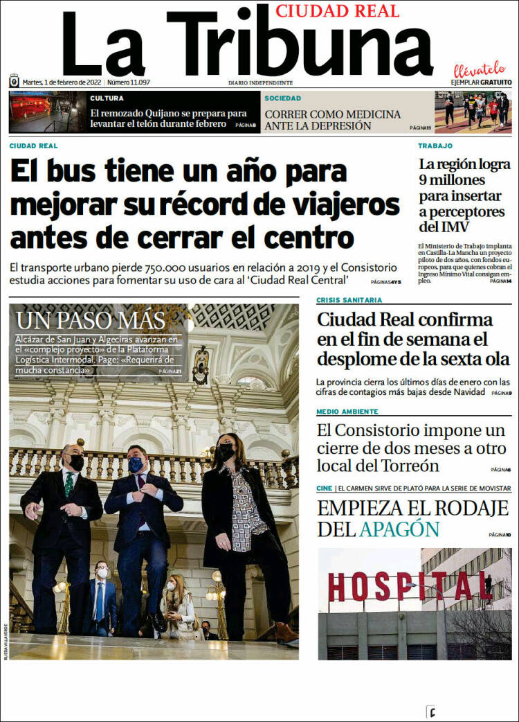 Portada de La Tribuna de Ciudad Real (España)