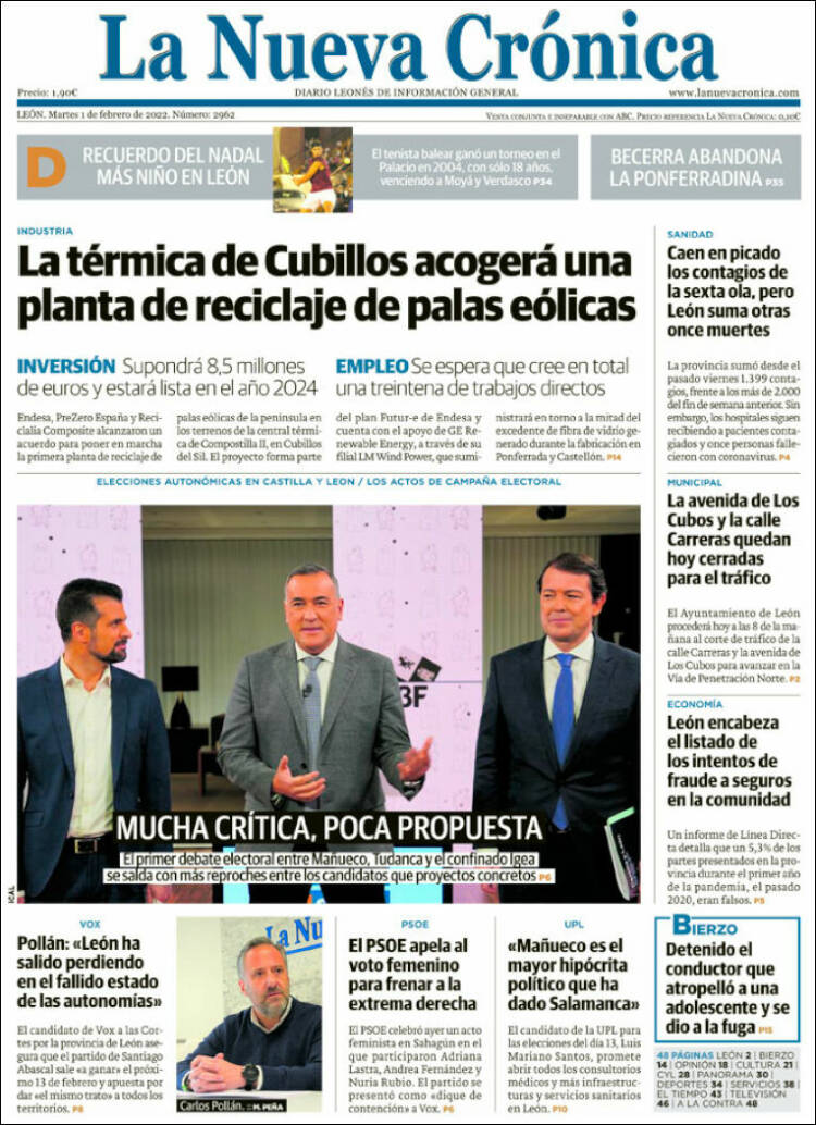 Portada de La Nueva Crónica (España)