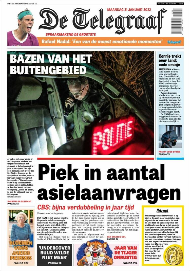 Portada de De Telegraaf (Pa&iacute;ses Bajos)