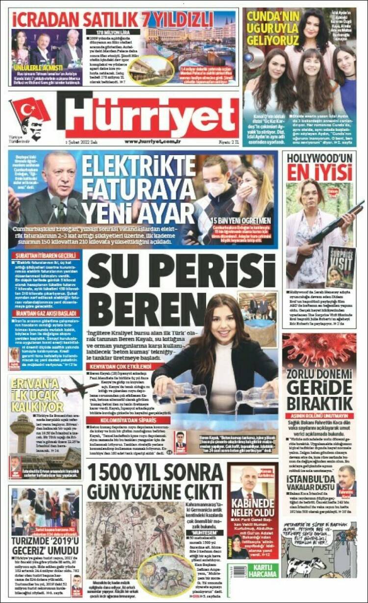 Portada de Hürriyet (Turqu&iacute;a)
