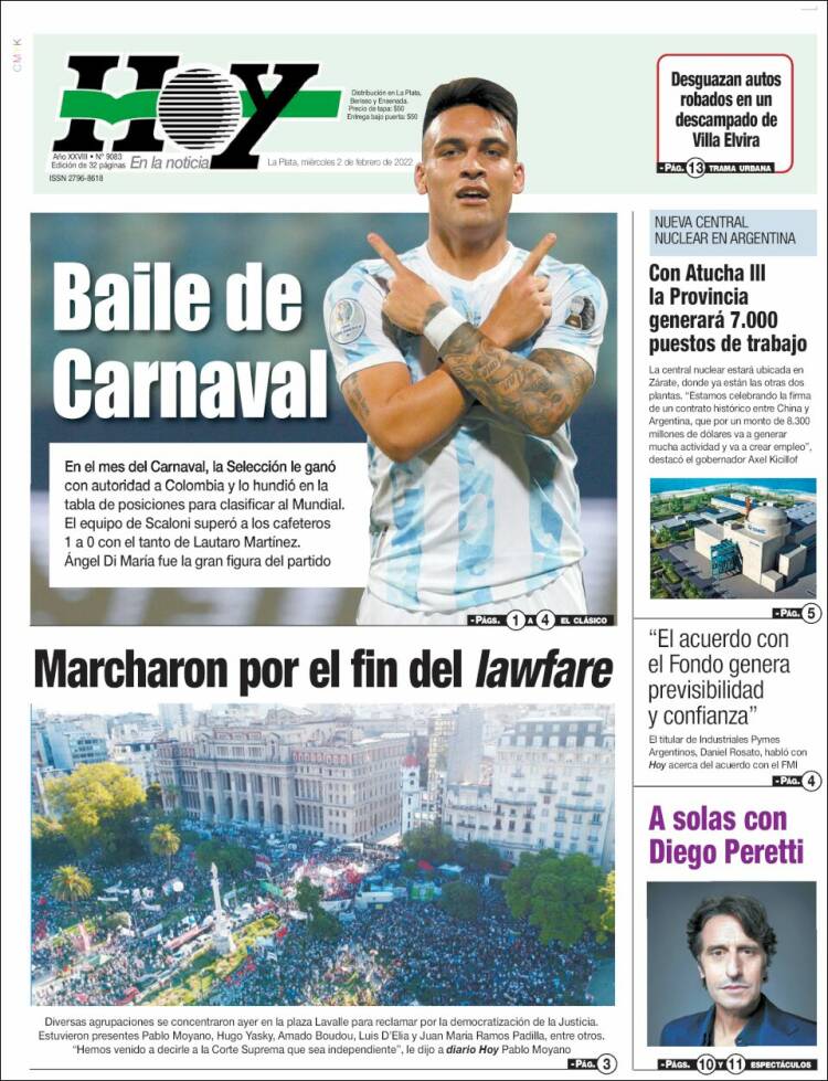 Portada de Diario Hoy (Argentina)