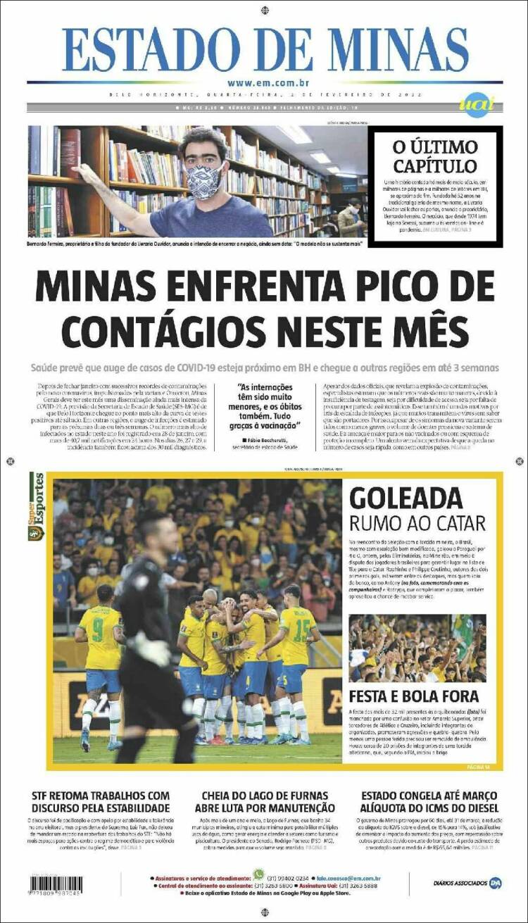 Portada de Jornal Estado de Minas (Brasil)