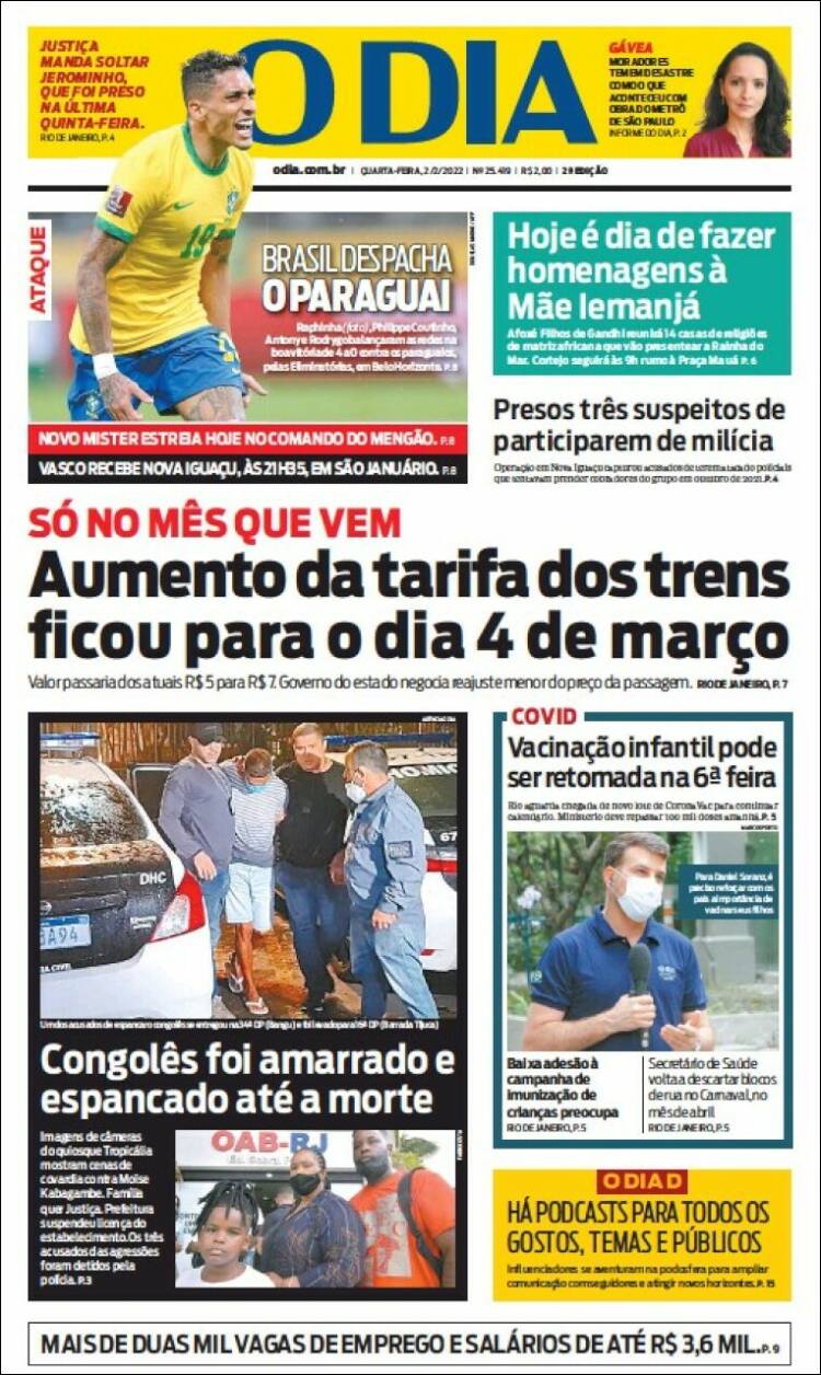 Portada de O Dia (Brasil)