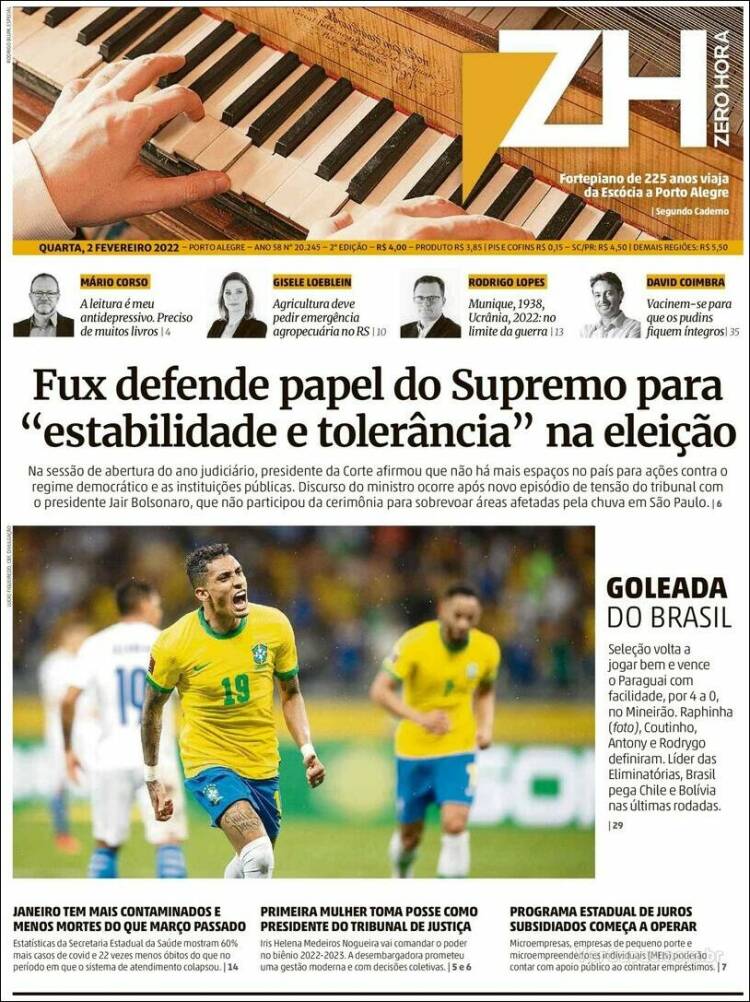 Portada de Zero Hora (Brasil)