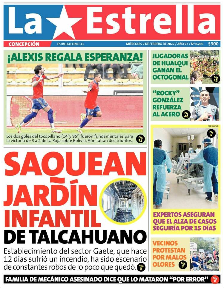 Portada de La Estrella de Concepción (Chile)