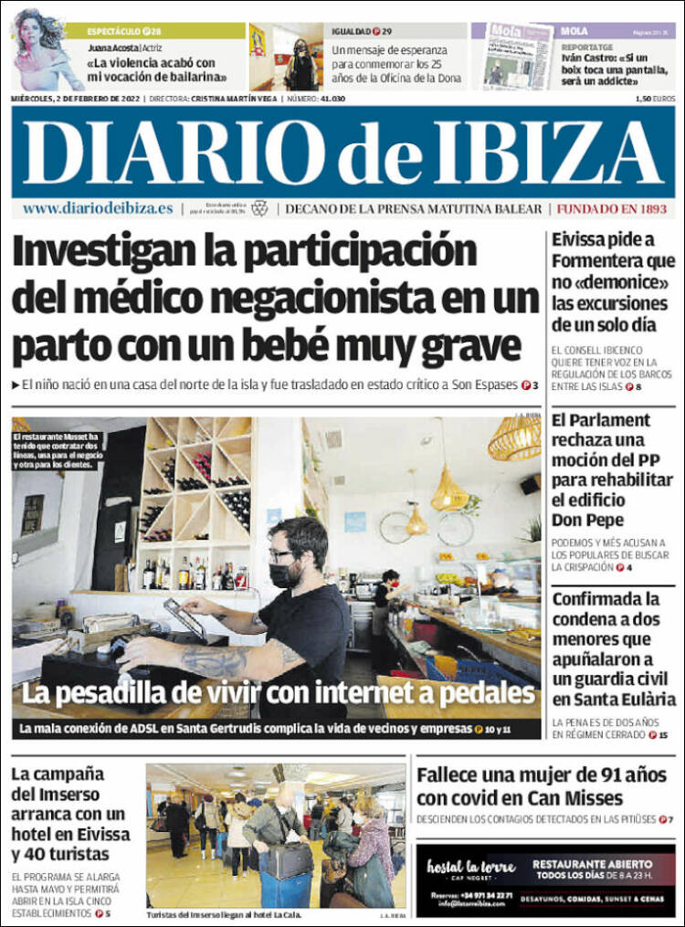 Portada de Diario de Ibiza (Espa&ntilde;a)