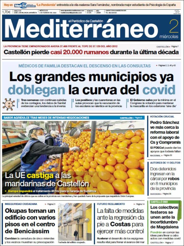 Portada de El Periódico Mediterraneo (Espa&ntilde;a)