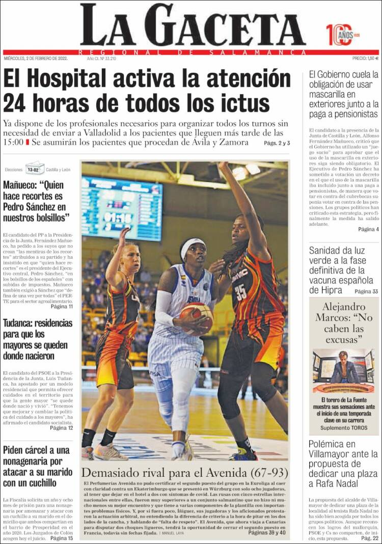 Portada de La Gaceta de Salamanca (Espa&ntilde;a)