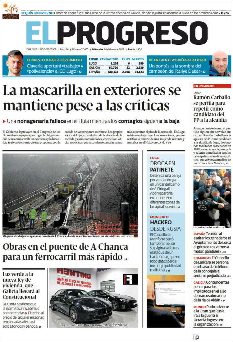 Portada de El Progreso (Espa&ntilde;a)